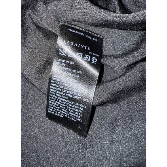 NWT AllSaints Cassis One Shoulder Black Sequin Mini Dress Sz US 0 $360 [jb] - Picture 7 of 11